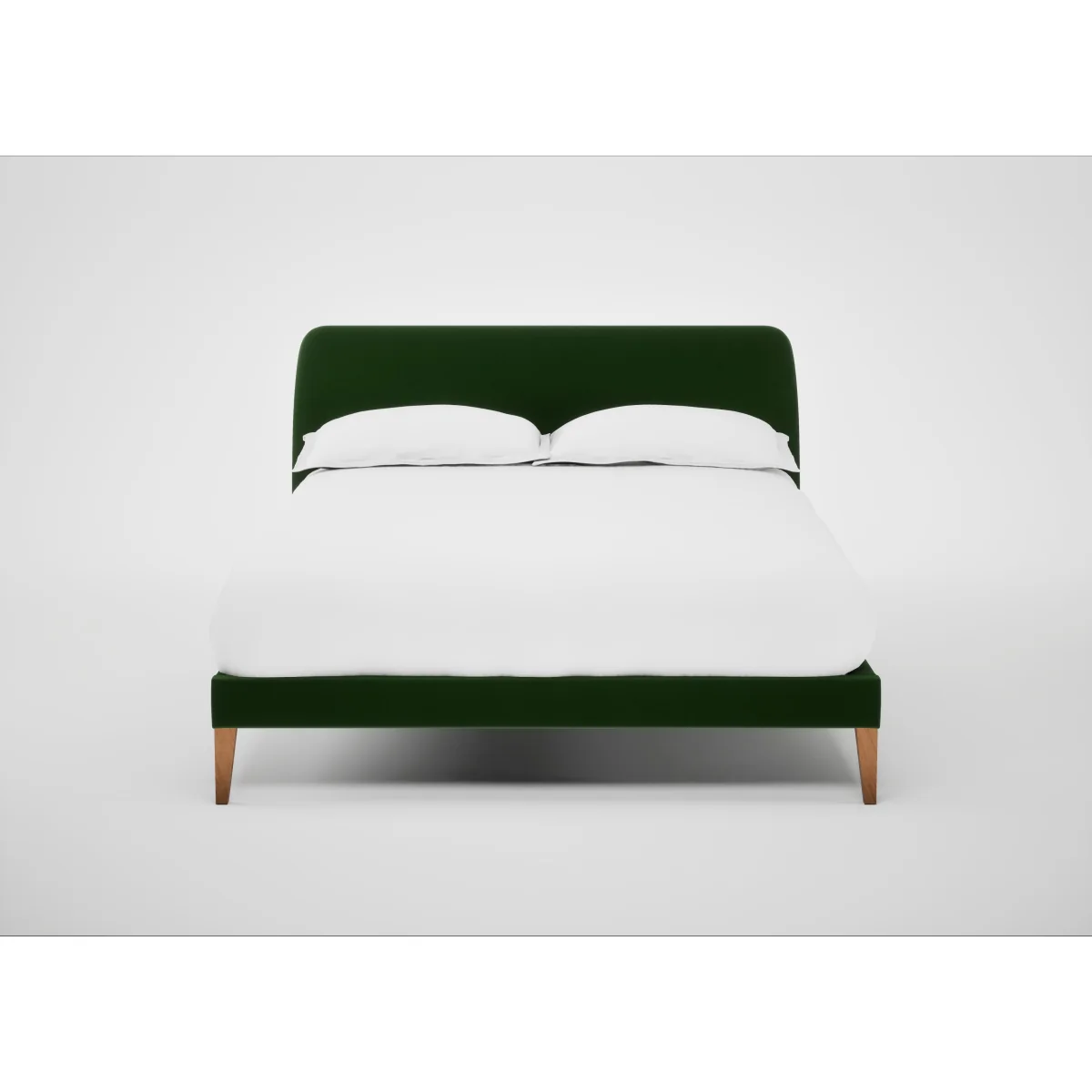 Heal's Wallis Bed Double Smart Velvet Forest Natural Oak Feet – image 2