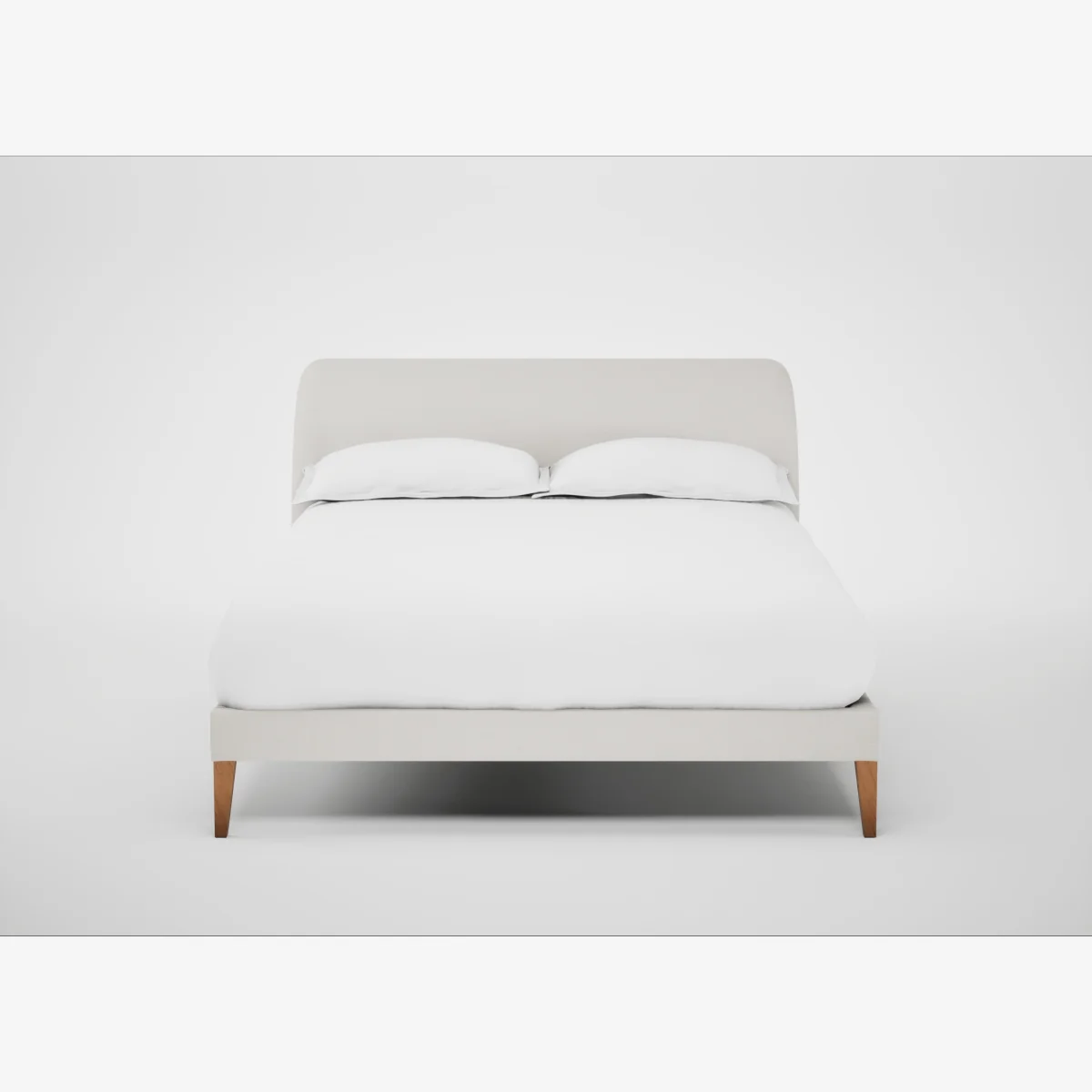 Heal's Wallis Bed Double Smart Velvet Forest Natural Oak Feet – image 1