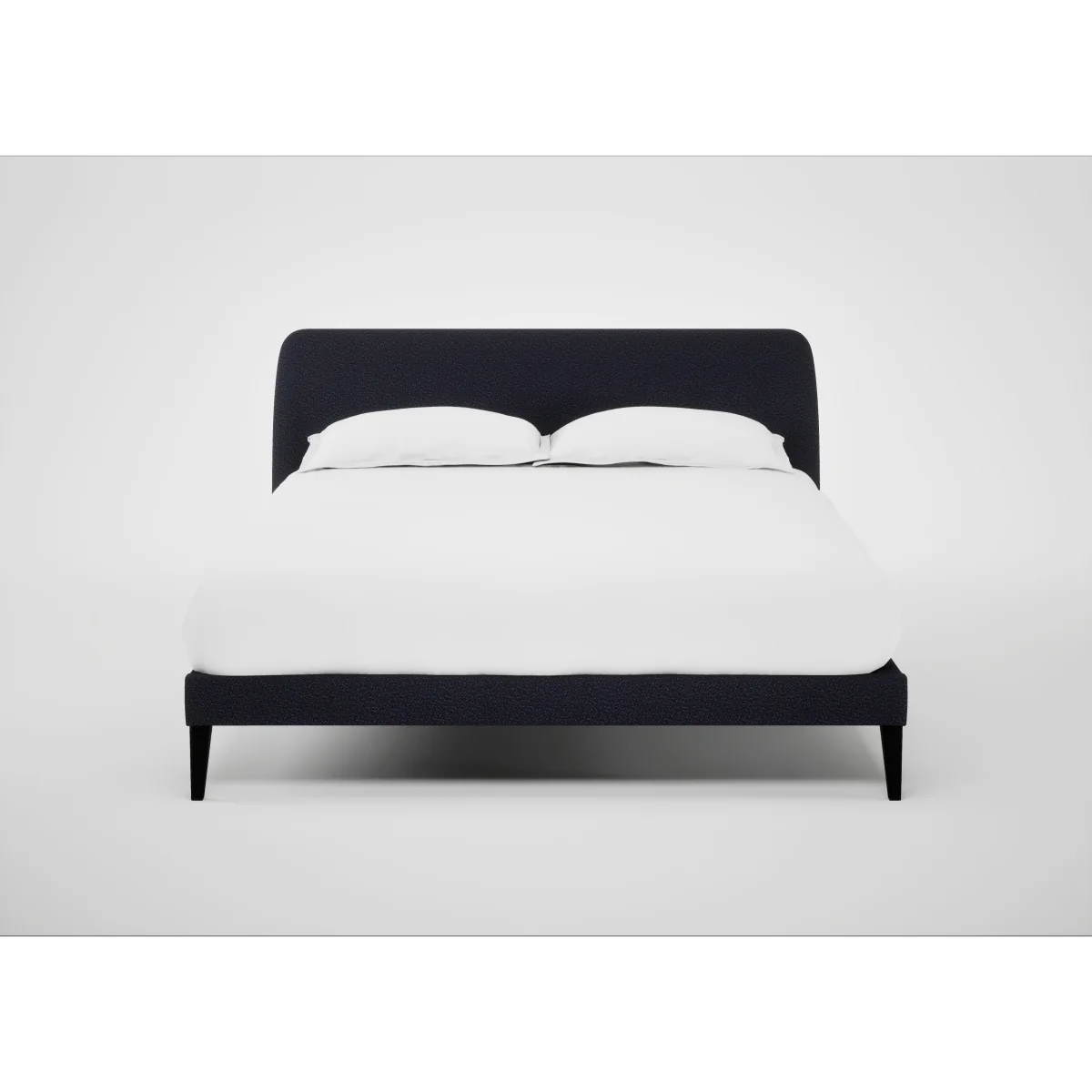 Heal's Wallis Bed King Boucle Indigo Black Painted Oak Feet – image 2