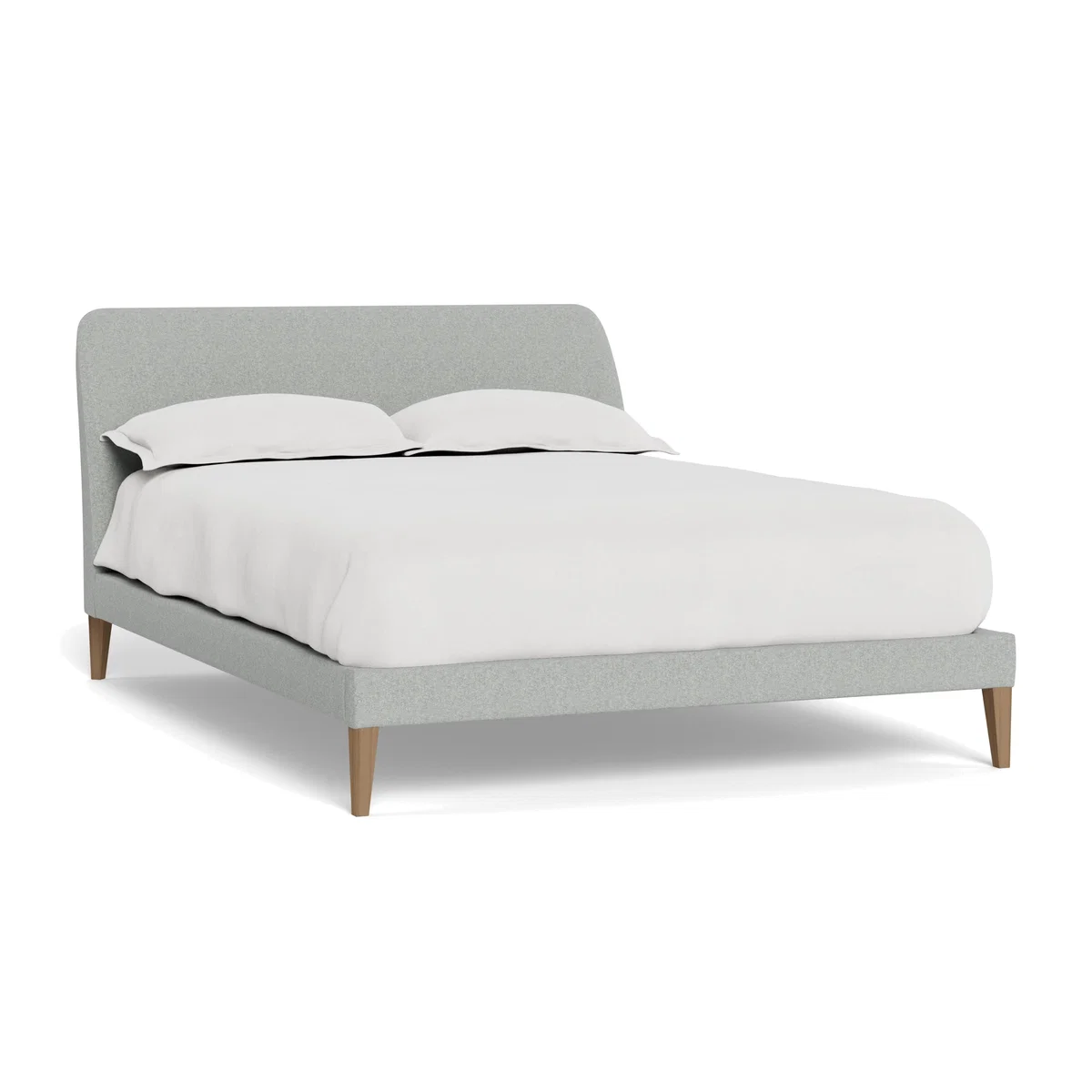 Heal's Wallis Bed Super King Melton Wool Limestone Walnut Feet – image 1