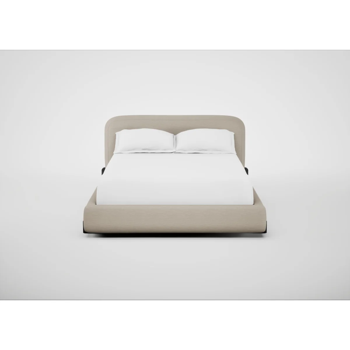 Heal's Nuvola Double Bed Broad Weave Putty Black Painted Feet – image 2