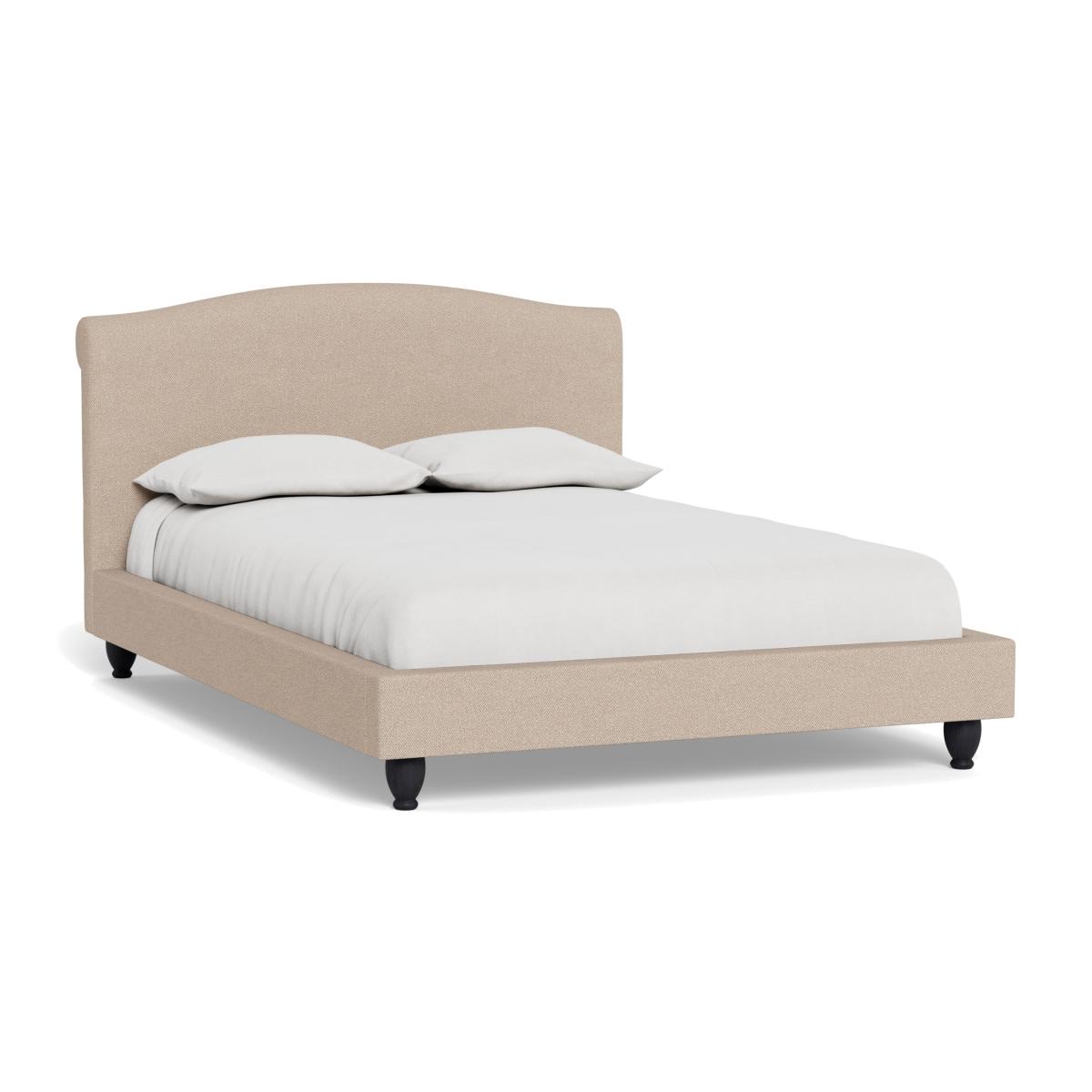 Heal's Devon Super King Bed Boucle Tweed Pearl Walnut Stained Beech Feet – image 1