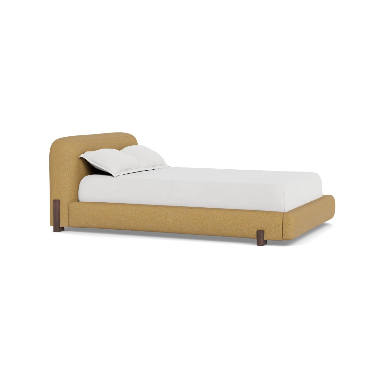 Heal's Nuvola Double Bed Boucle Tweed Citrine Walnut Stained Oak Feet – image 2