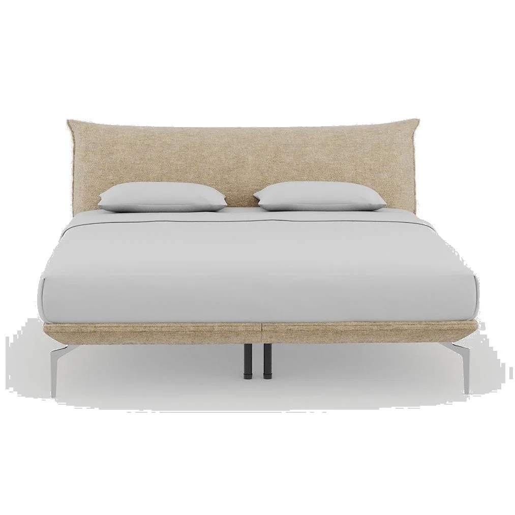 Heal's Aria Bed Super King Nova Velluto Almond Slats Chrome Feet