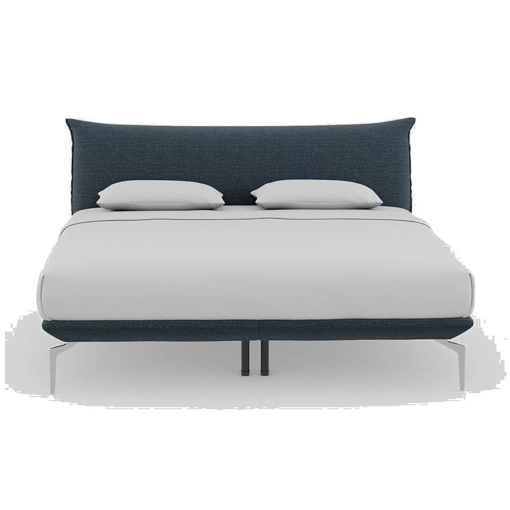 Heal's Aria Bed Super King Siena Cotton Deep Sea Box Sprung Chrome Feet