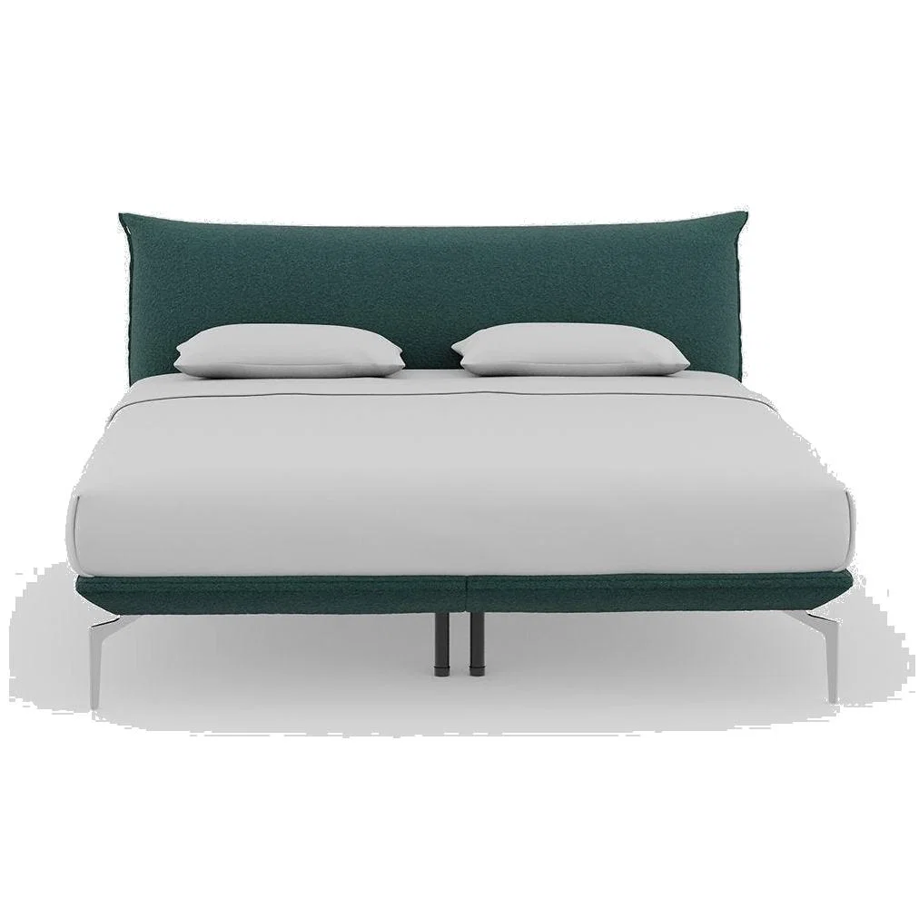 Heal's Aria Bed Super King Nova Boucle Panache Box Sprung Chrome Feet
