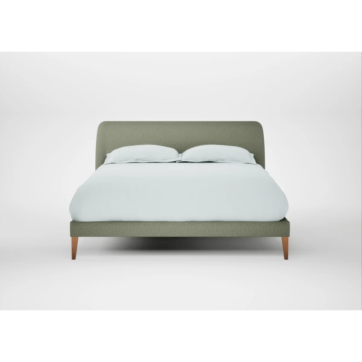 Heal's Wallis Bed Double Smart Velvet Pebble Black Painted Oak Feet – image 4
