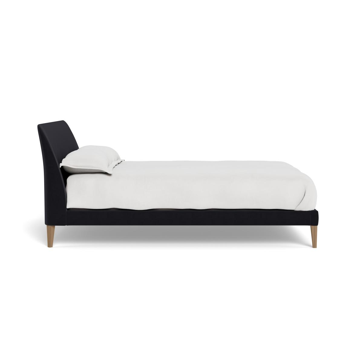 Heal's Wallis Double Bed Velvet Black Stained Oak Feet – image 3
