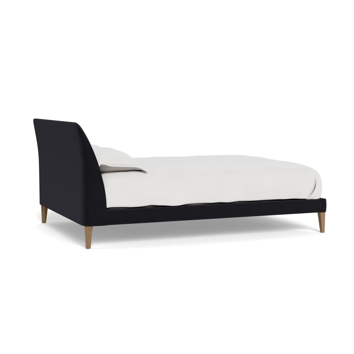 Heal's Wallis Double Bed Velvet Black Stained Oak Feet – image 4