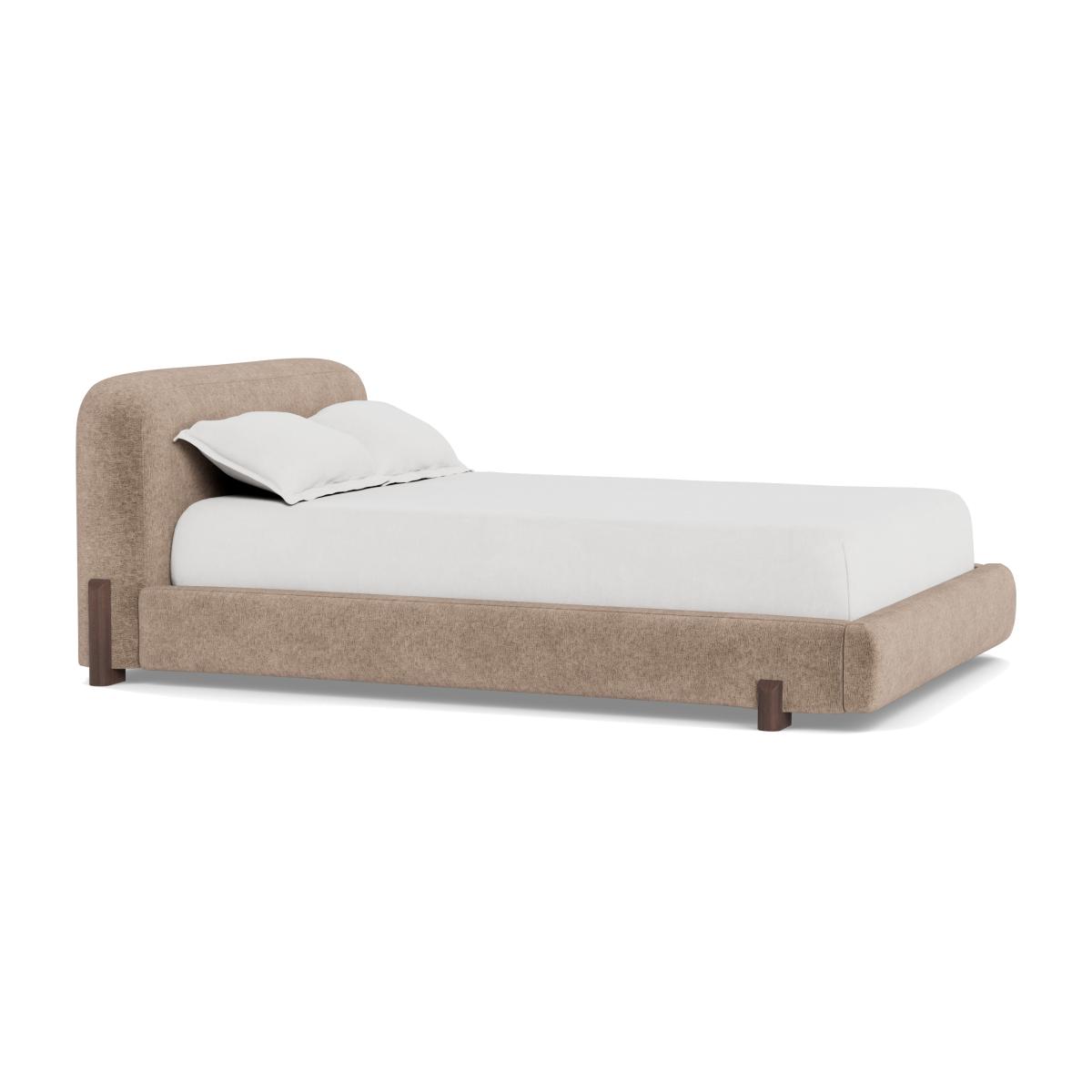 Heal's Nuvola King Bed Boucle Velvet Rocky Walnut Painted Oak Feet – image 1