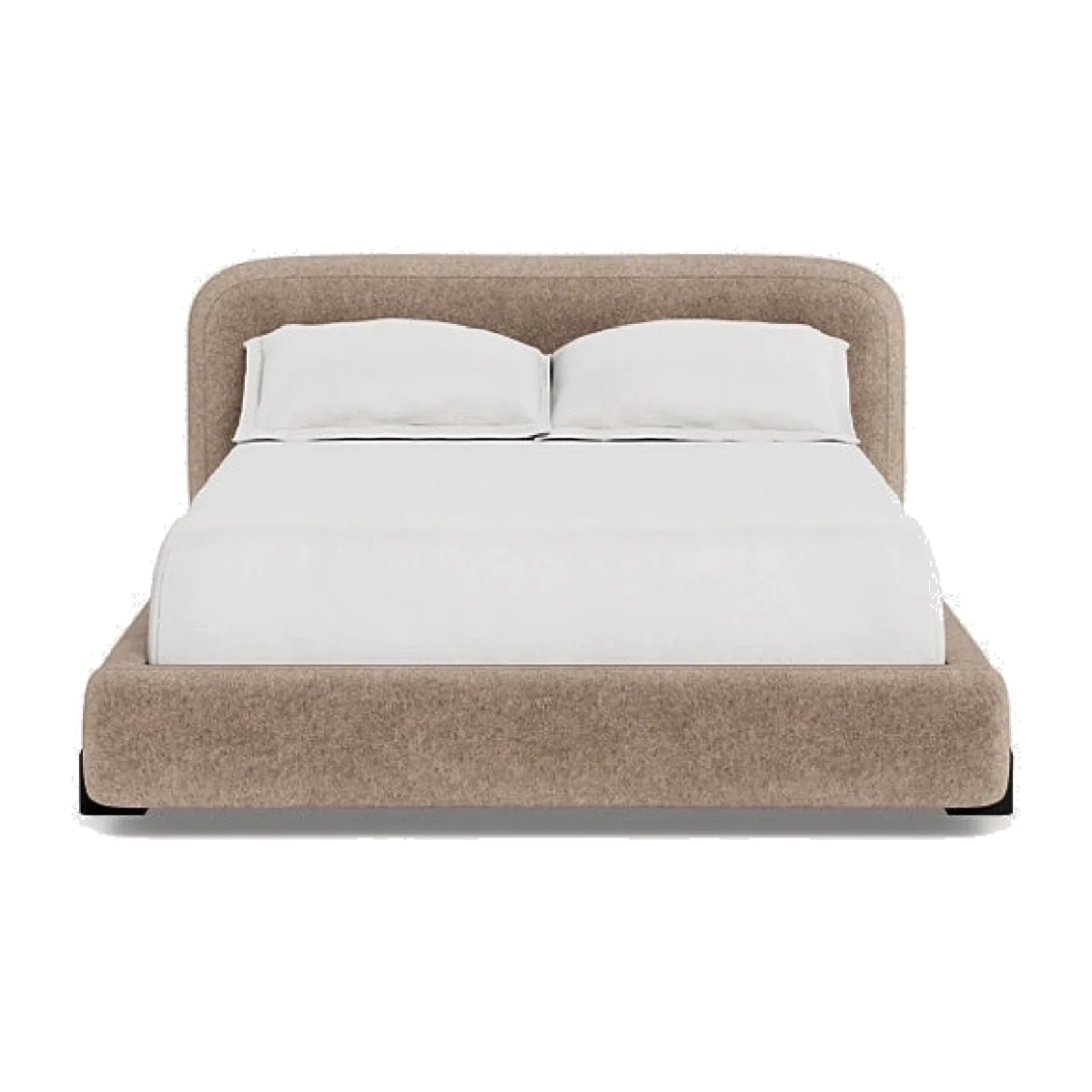 Heal's Nuvola Double Bed Boucle Indigo Natural Oak Feet – image 1