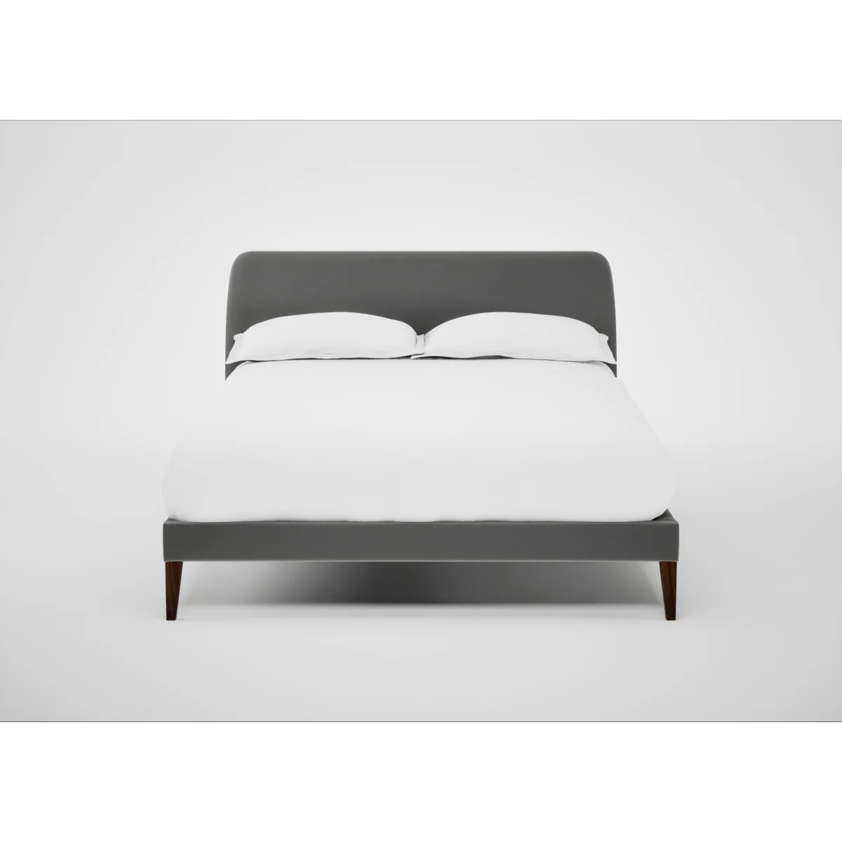 Heal's Wallis Bed Double Smart Velvet Mercury Stained Oak Feet – image 2