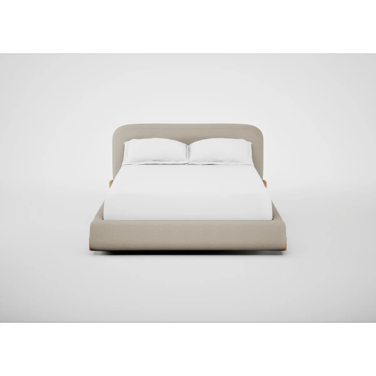 Heal's Nuvola Double Bed Broad Weave Putty Natural Oak Feet – image 2