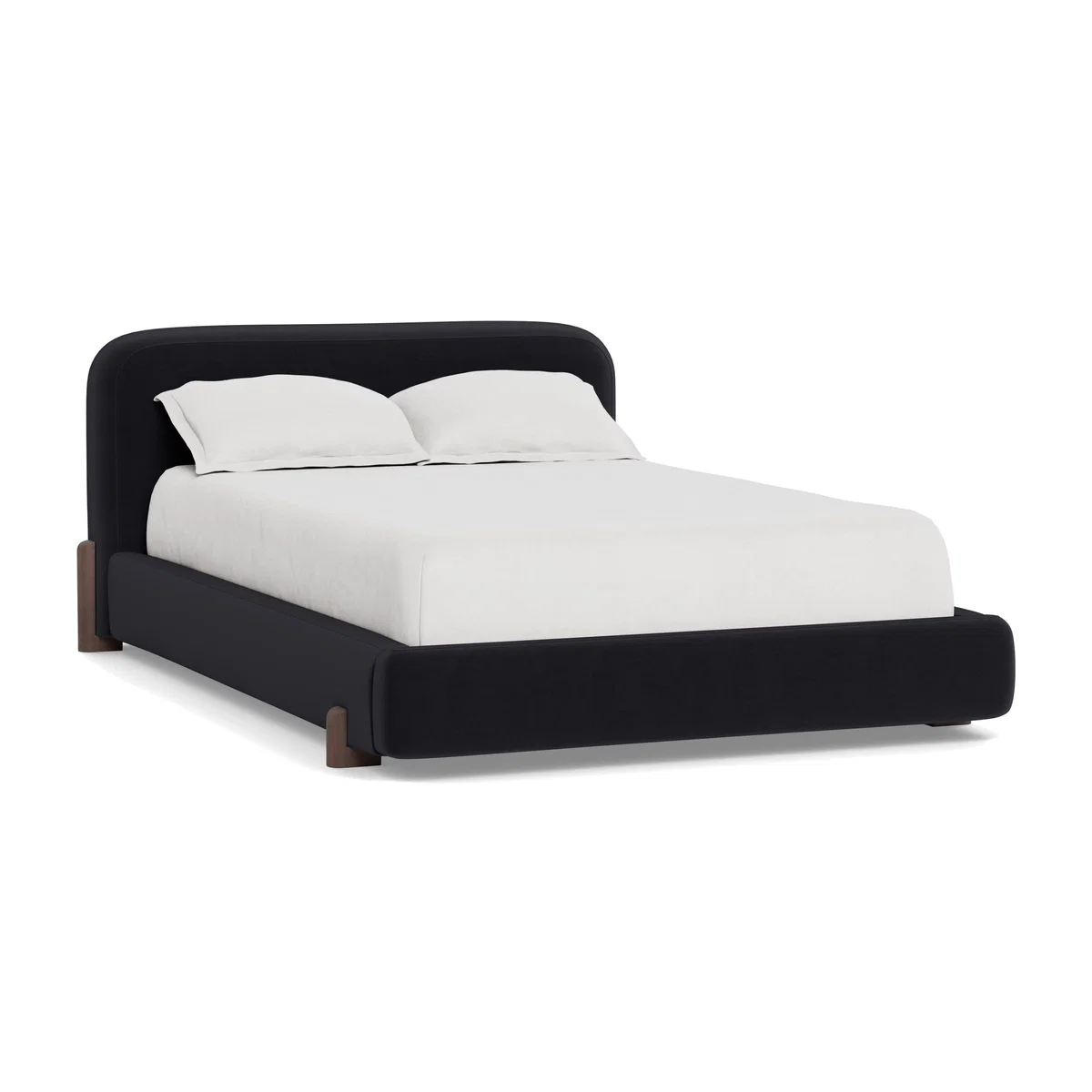 Heal's Nuvola Super King Bed Velvet Black Black Painted Feet – image 1