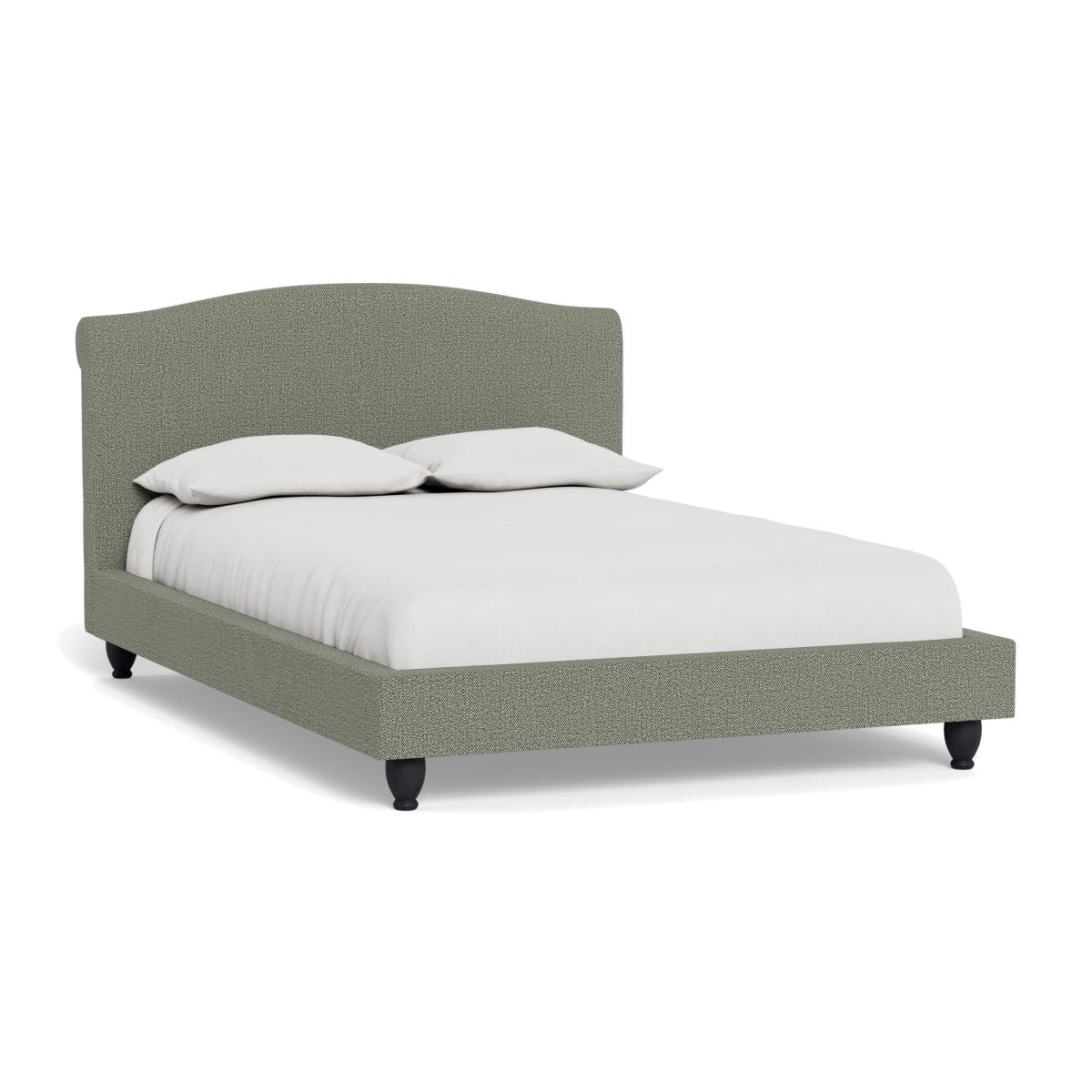 Heal's Devon King Bed Boucle Tweed Lapis Black Beech Feet – image 1