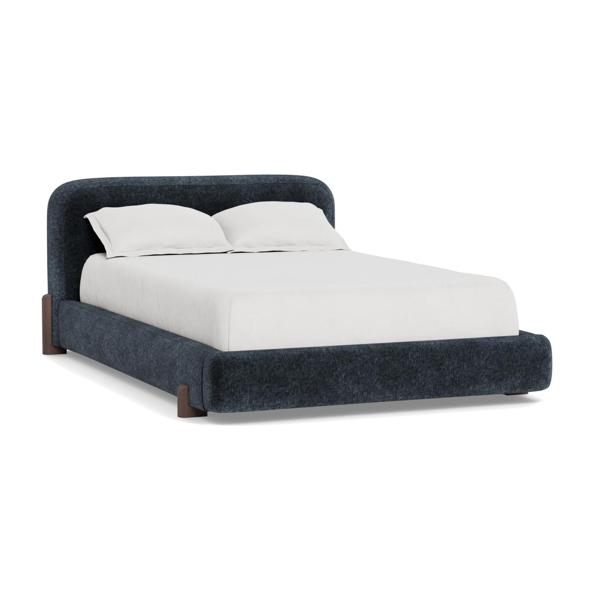 Heal's Nuvola Double Bed Boucle Velvet Space Black Painted Feet – image 1