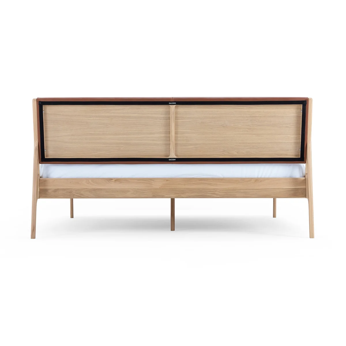 Gazzda Fawn Bed White Oiled Oak Dakar Leather Whiskey Super King – image 4