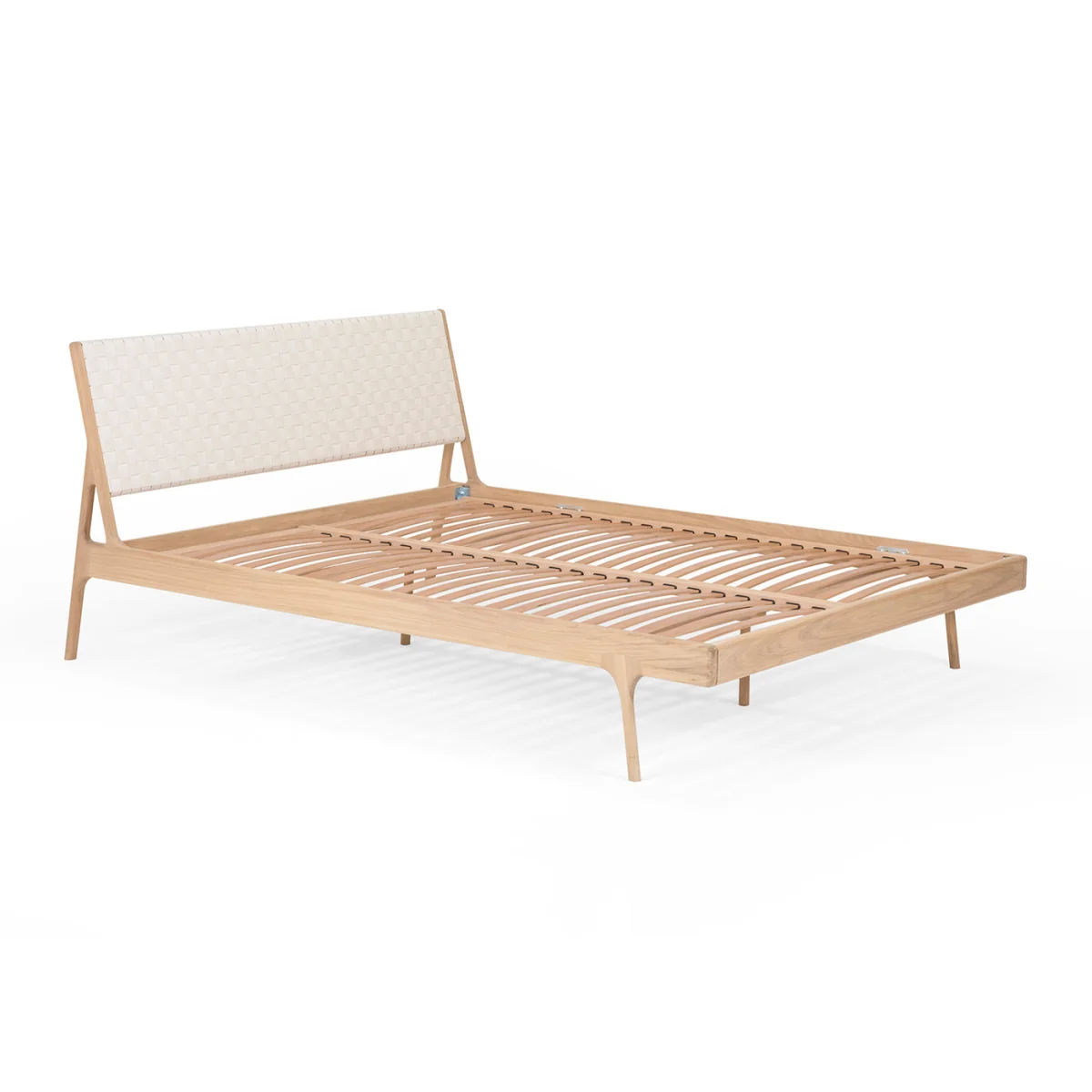 Gazzda Fawn Bed White Oiled Oak Dakar Leather Whiskey Super King – image 5