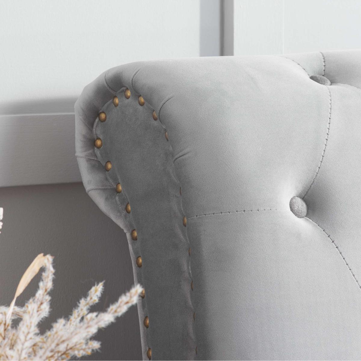 Opulence Velvet Super King Sleigh Bed Frame - Grey – image 4