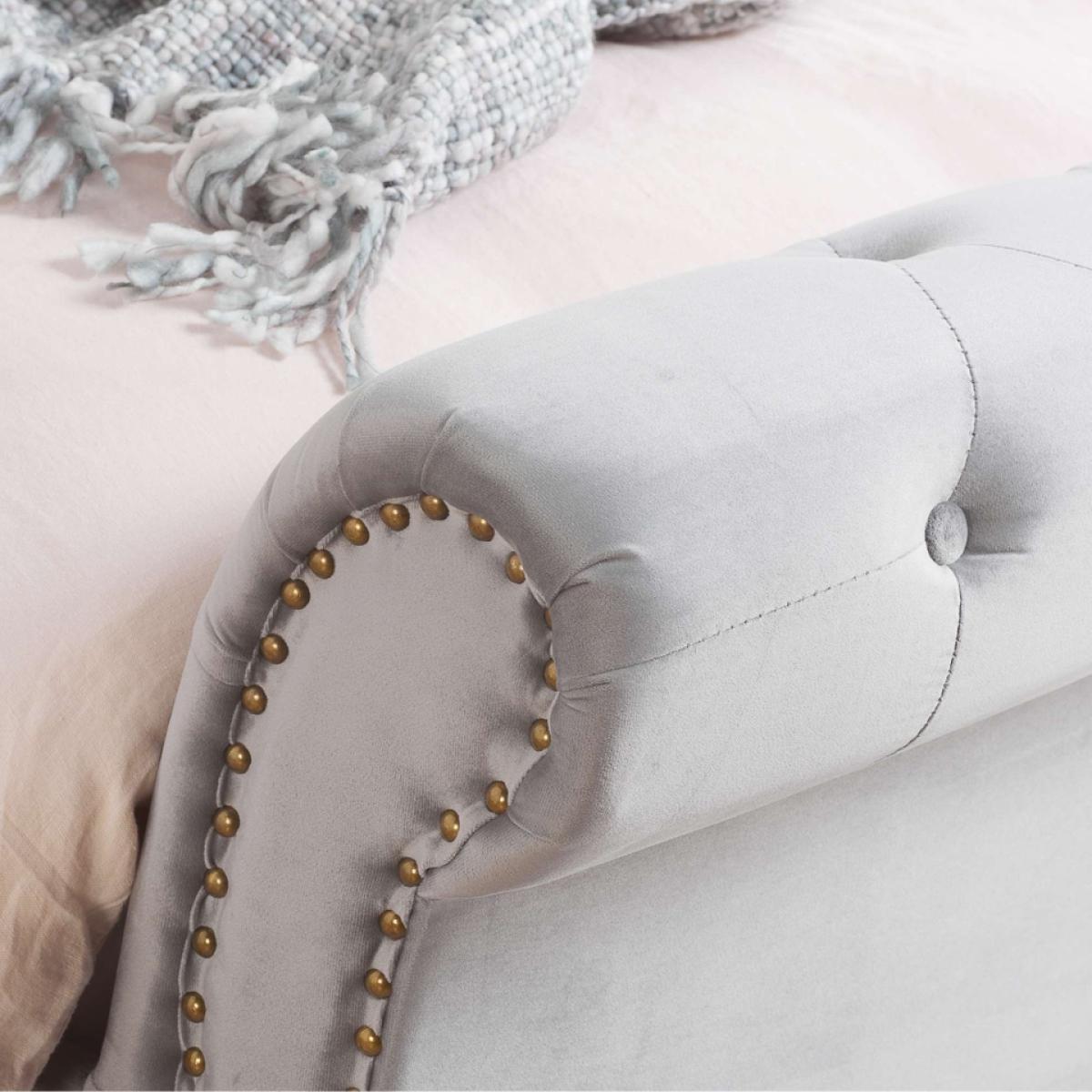 Opulence Velvet Super King Sleigh Bed Frame - Grey – image 6