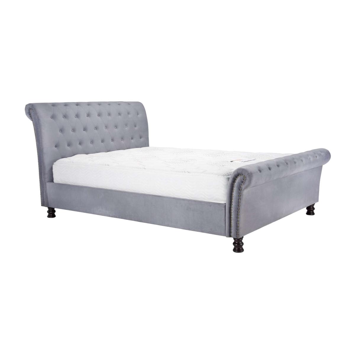 Opulence Velvet Super King Sleigh Bed Frame - Grey – image 1