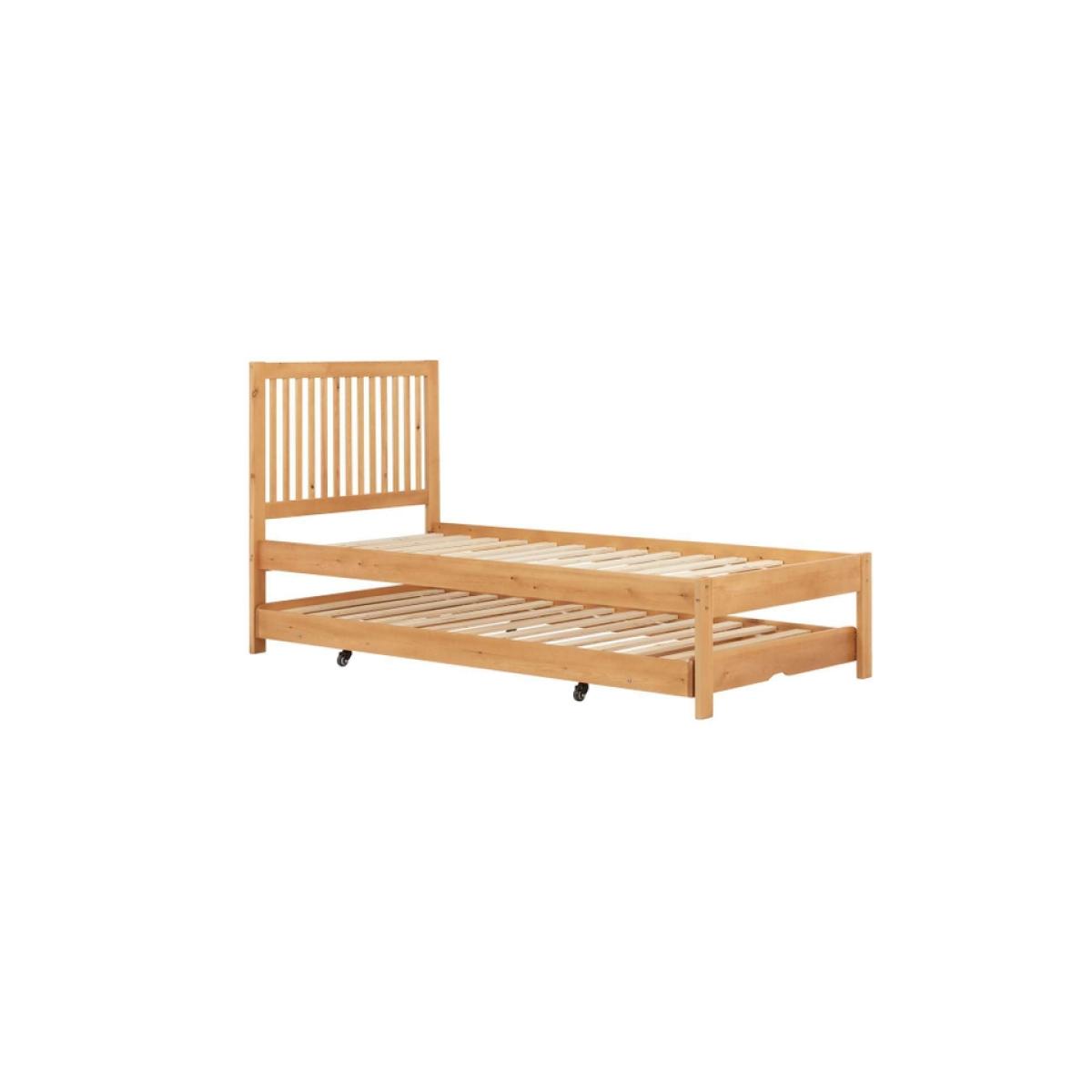 Buxton Wooden Pull Out Trundle Bed Frame - Natural – image 2