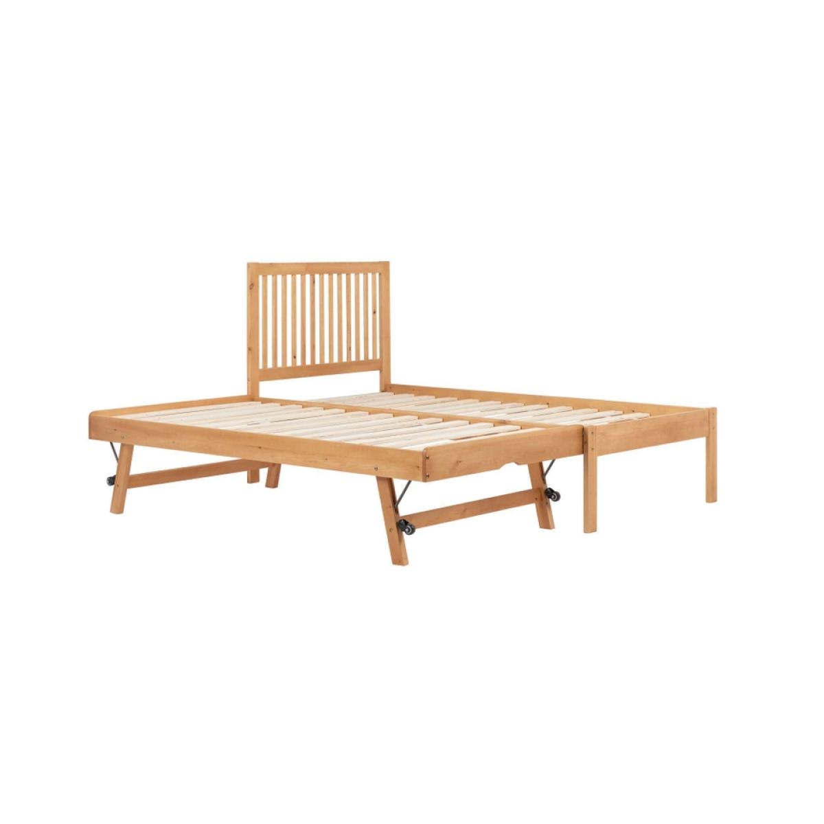Buxton Wooden Pull Out Trundle Bed Frame - Natural – image 3