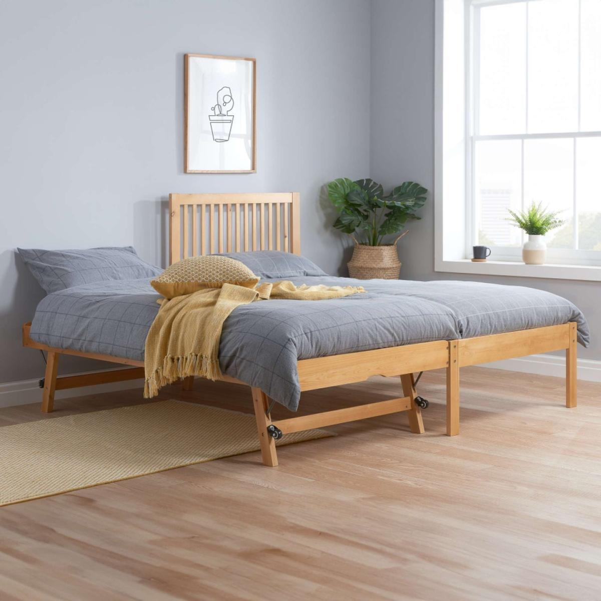 Buxton Wooden Pull Out Trundle Bed Frame - Natural – image 4