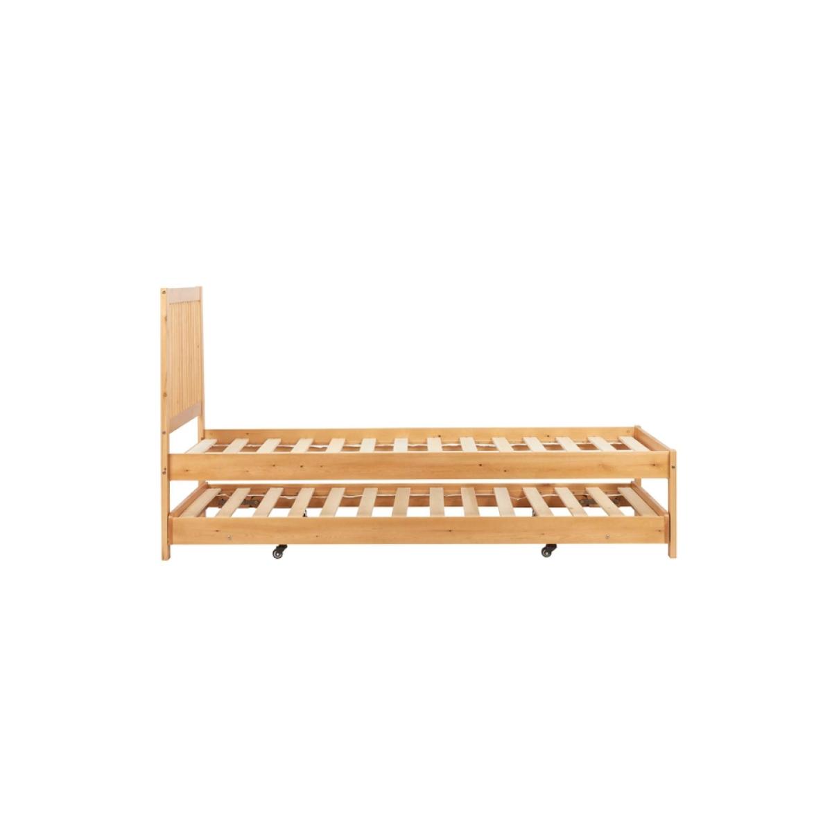 Buxton Wooden Pull Out Trundle Bed Frame - Natural – image 6