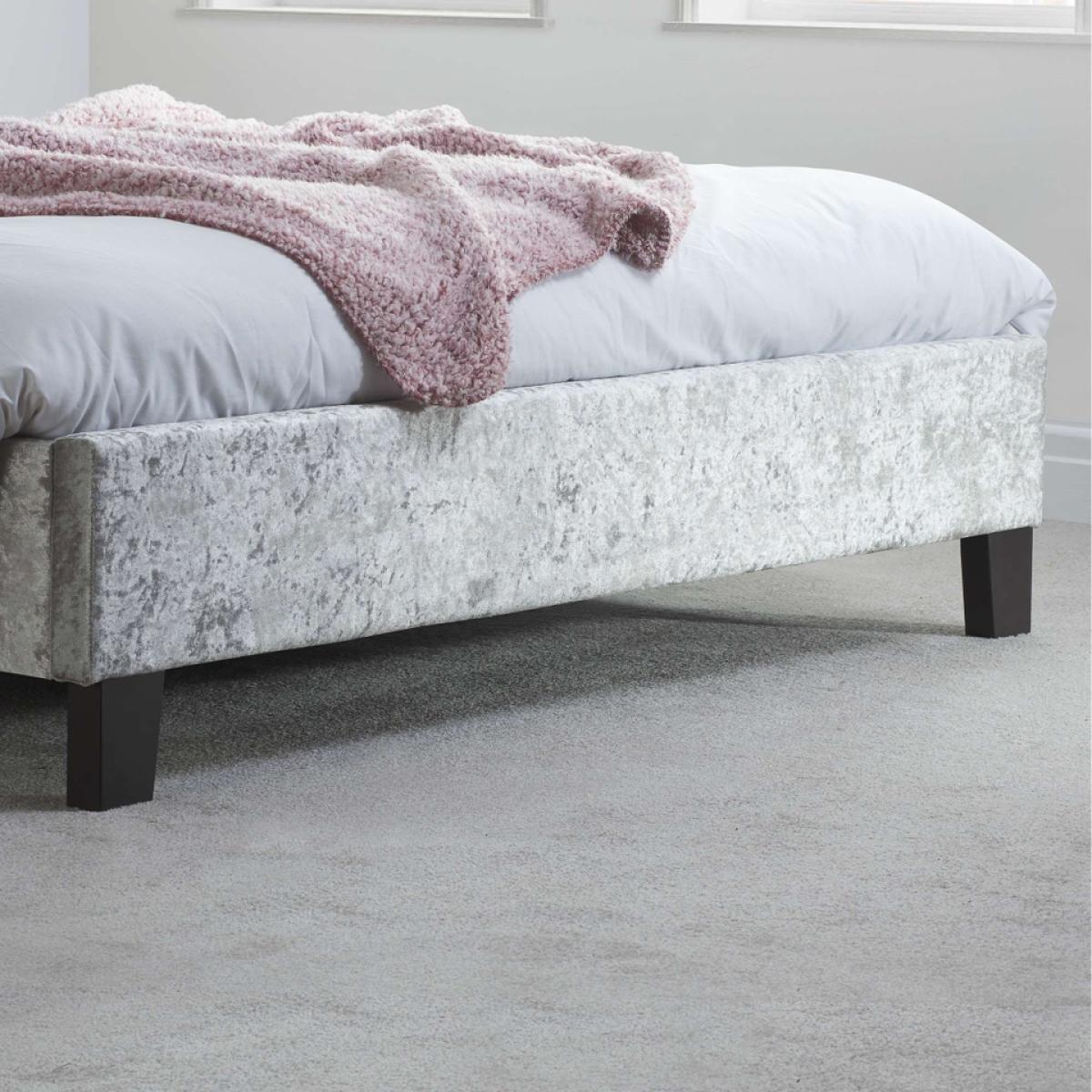 Bradwell Crushed Velvet King Bed Frame - Steel – image 4