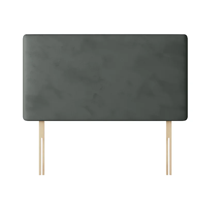 Cornell - Small Single - Plain Headboard - Dark Grey - Velvet - 2ft6 - Happy Beds