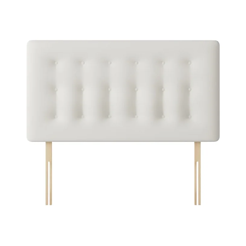 Cornell - Small Double - Buttoned Headboard - White - Fabric - 4ft - Happy Beds
