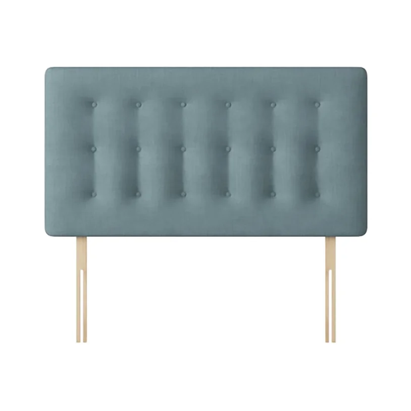 Cornell - Small Single - Buttoned Headboard - Duck Egg Blue - Fabric - 2ft6 - Happy Beds