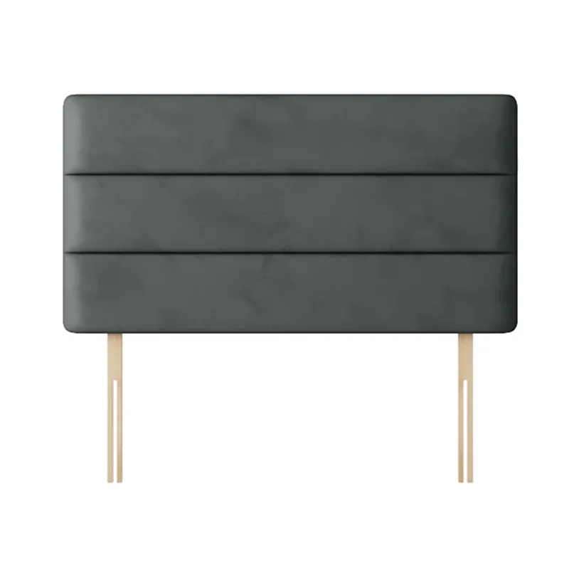 Cornell - Super King Size - Lined Headboard - Dark Grey - Velvet - 6ft - Happy Beds