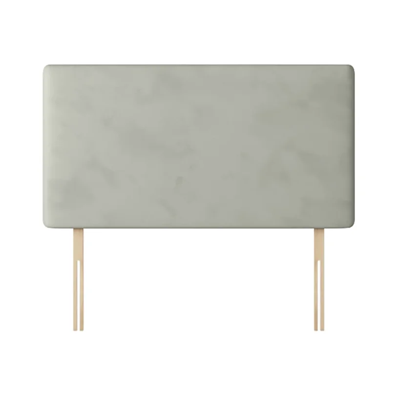 Cornell - Super King Size - Plain Headboard - Light Silver - Velvet - 6ft - Happy Beds