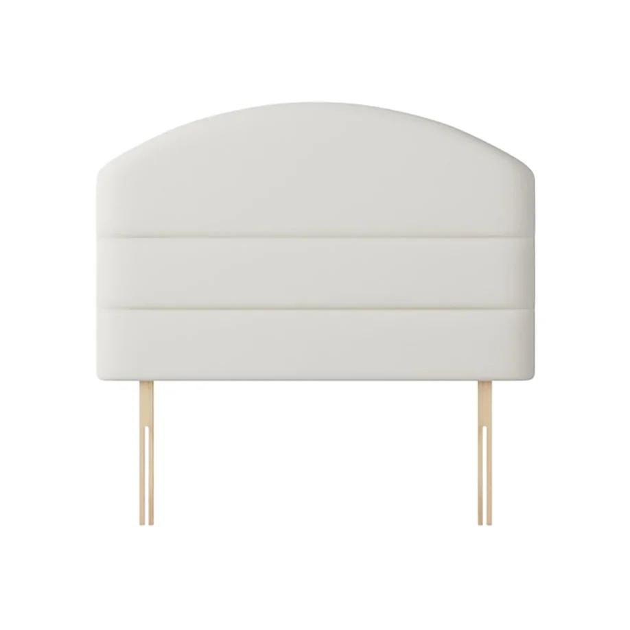 Dudley - Small Single - Lined Headboard - White - Fabric - 2ft6 - Happy Beds