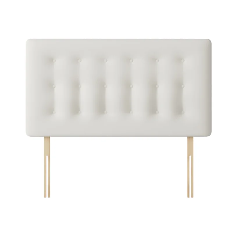 Cornell - Small Single - Buttoned Headboard - White - Fabric - 2ft6 - Happy Beds