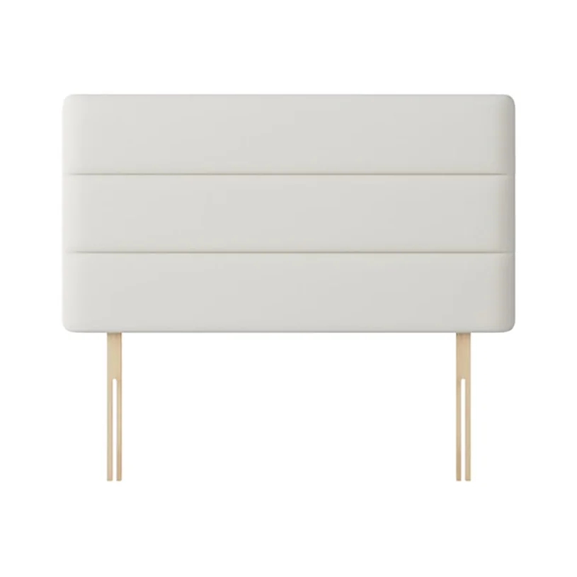 Cornell - Double - Lined Headboard - White - Fabric - 4ft6 - Happy Beds