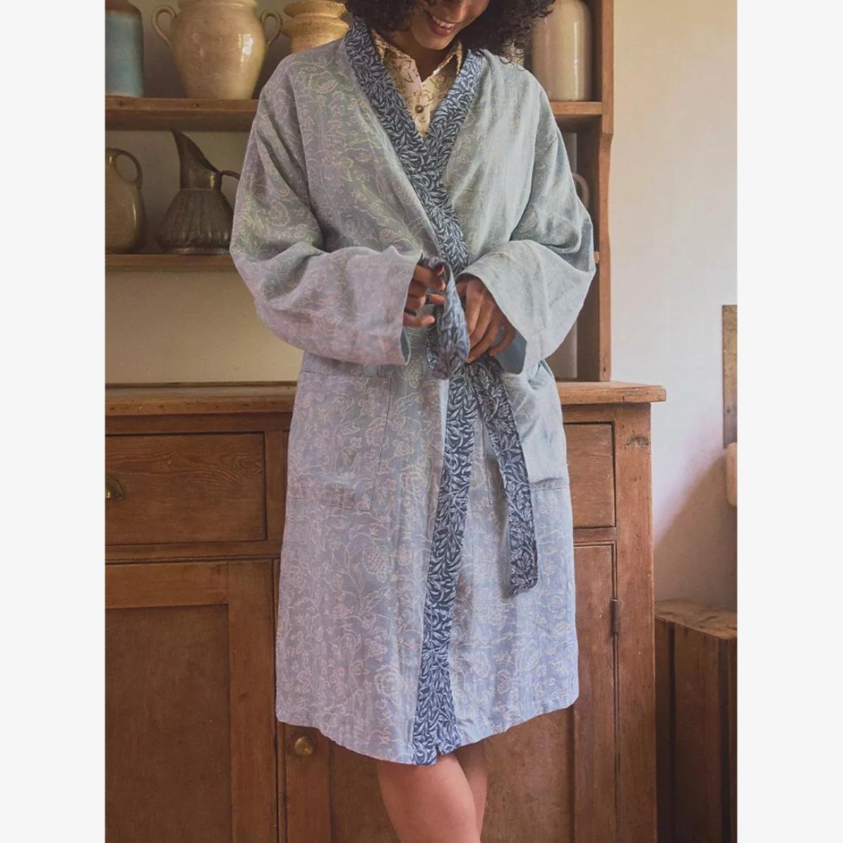 Piglet in Bed Morris & Co. Inky Fingers Linen Robe – image 1