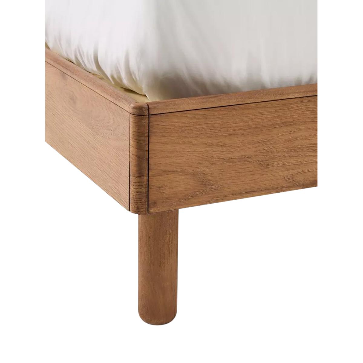 west elm Miles Wood & Upholstered Bed Frame, King Size, Twill Sand Toasted Oak – image 11