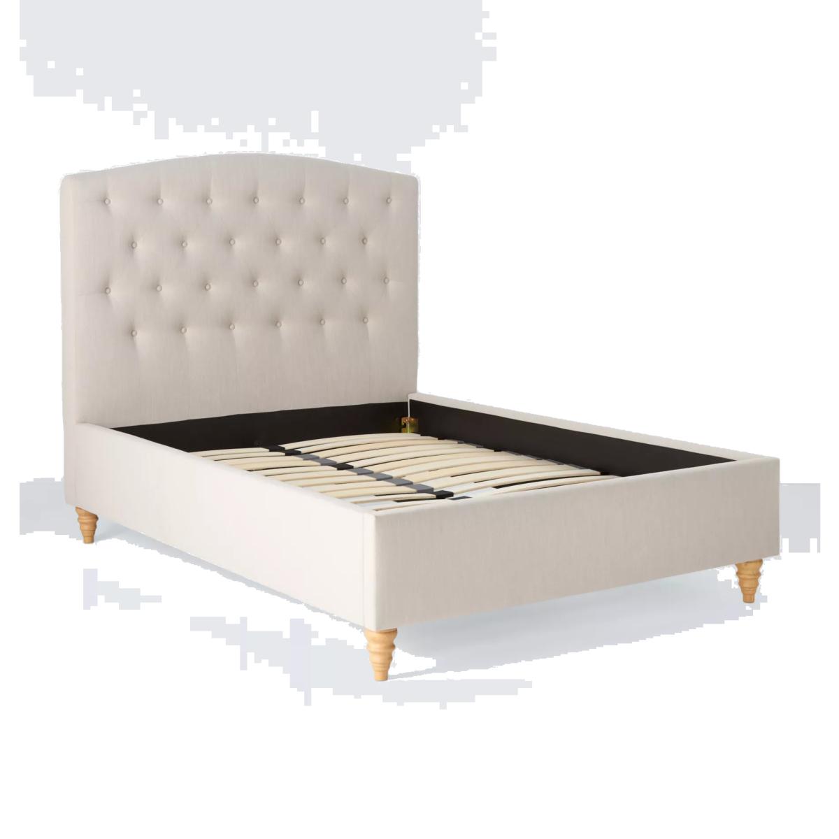 John Lewis Rouen Upholstered Bed Frame, Double, Cotton Effect Beige – image 1