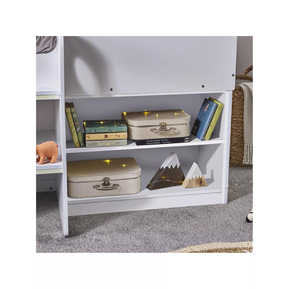 Julian Bowen Orpheus Mid-Sleeper Bed Frame, Pale Woodgrain/White – image 4