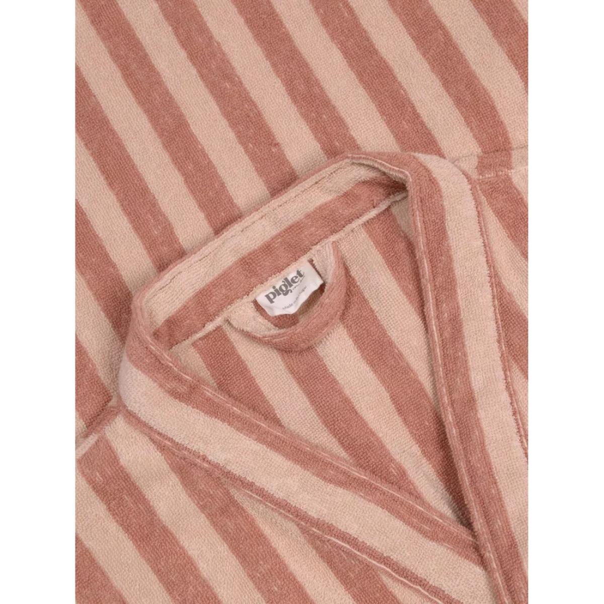 Piglet in Bed Pembroke Stripe Cotton Robe, Sandshell – image 2
