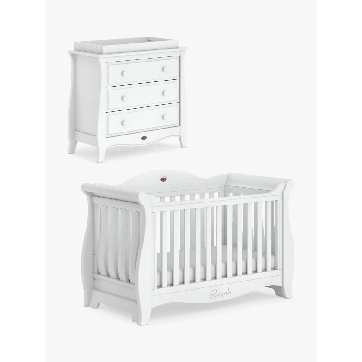 Boori Sleigh Royale Cotbed and Sleigh 3 Drawer Chest, White – image 2
