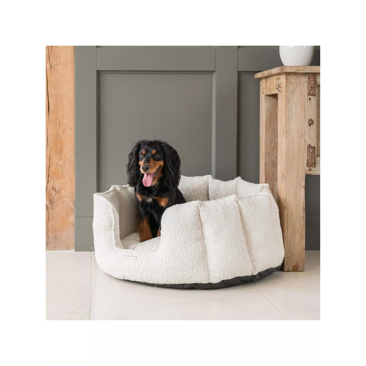 Lords & Labradors High Sided Boucle Dog Bed, Ivory – image 2