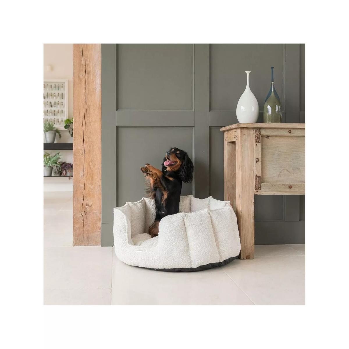 Lords & Labradors High Sided Boucle Dog Bed, Ivory – image 3