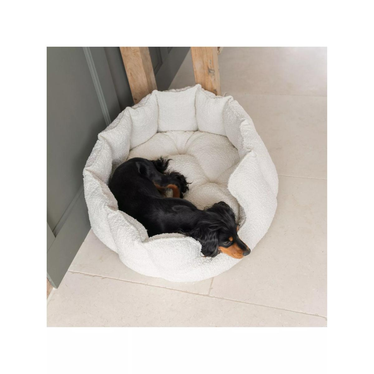 Lords & Labradors High Sided Boucle Dog Bed, Ivory – image 4