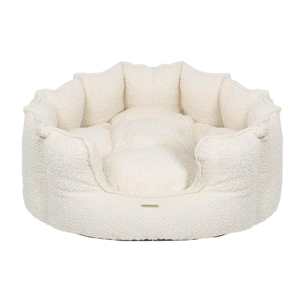 Lords & Labradors High Sided Boucle Dog Bed, Ivory – image 1