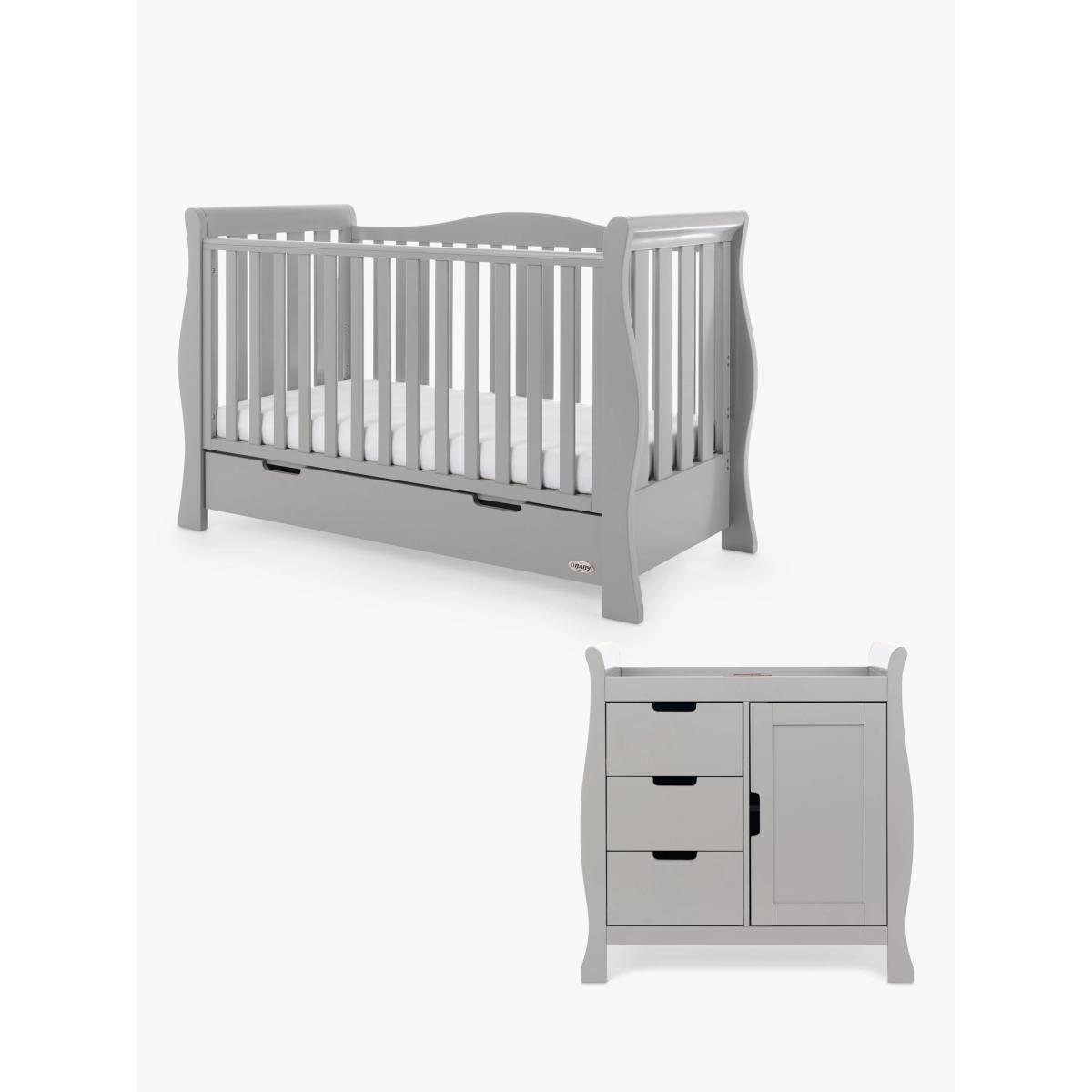 Obaby Stamford Luxe Cotbed & Closed Changing Unit, White – image 2