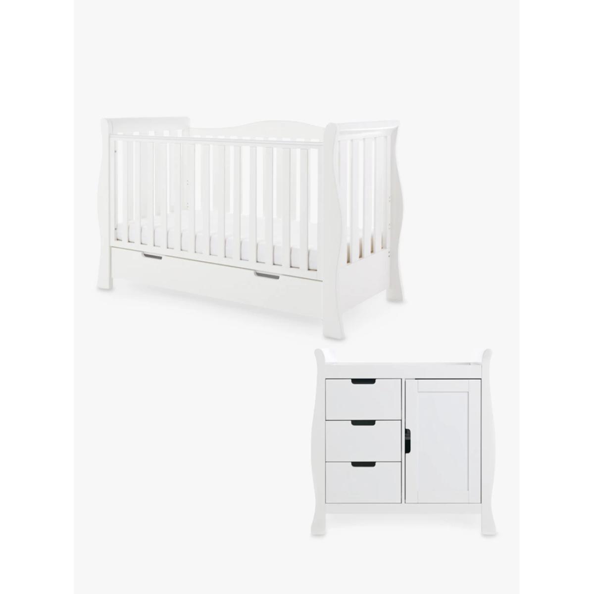 Obaby Stamford Luxe Cotbed & Closed Changing Unit, White – image 3